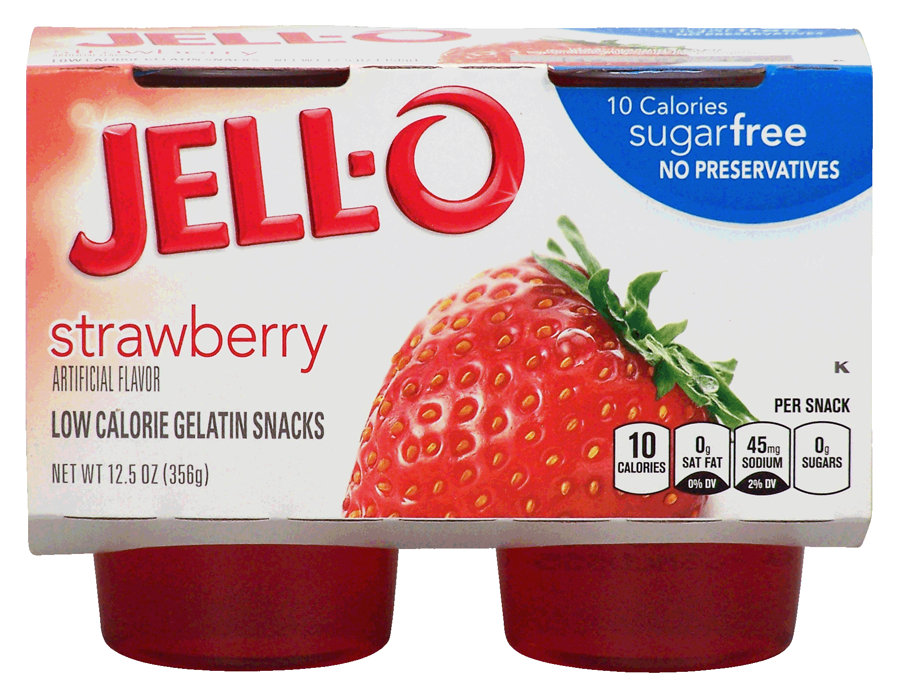 Jell-o  strawberry low calorie gelatin snacks, refrigerated item Full-Size Picture